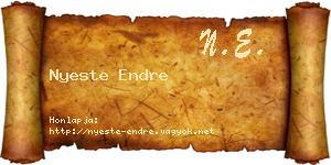 Nyeste Endre névjegykártya
